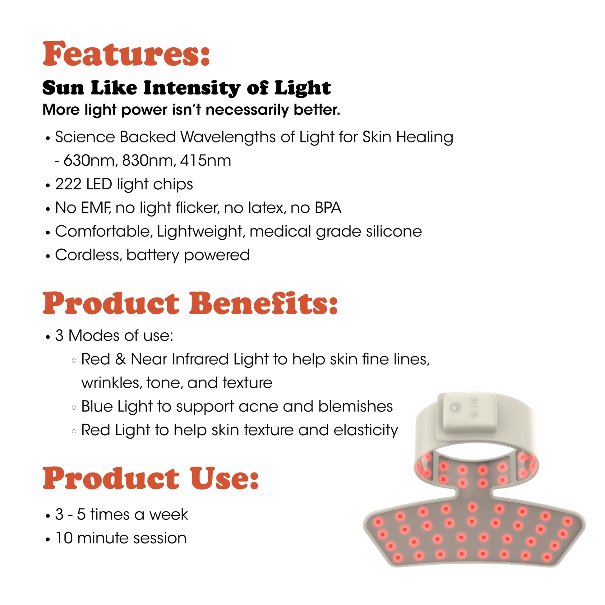 Light Therapy Neck & Chest Mask - Fringe