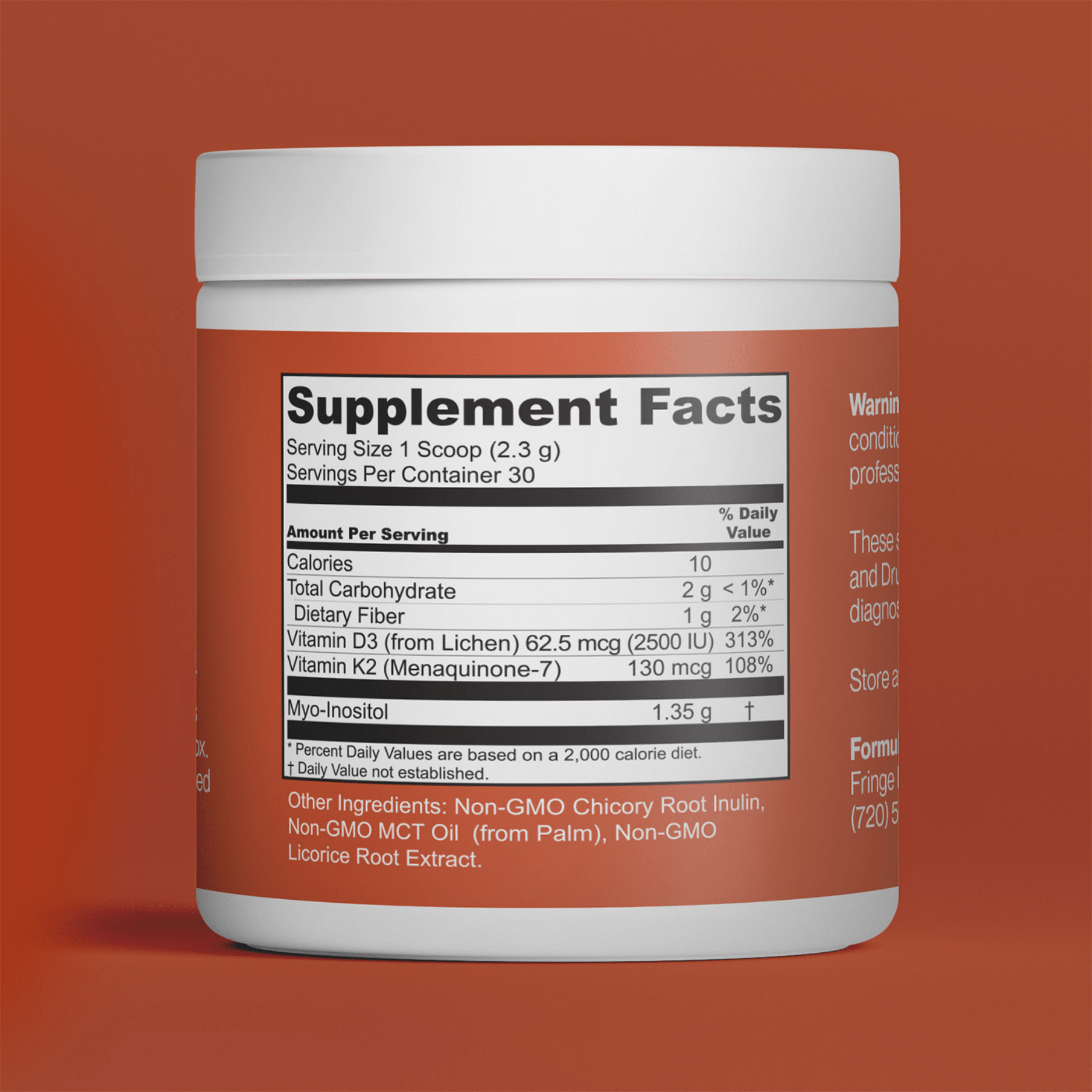 Vitamin D&K Mix  - Unflavored  Powder - Fringe