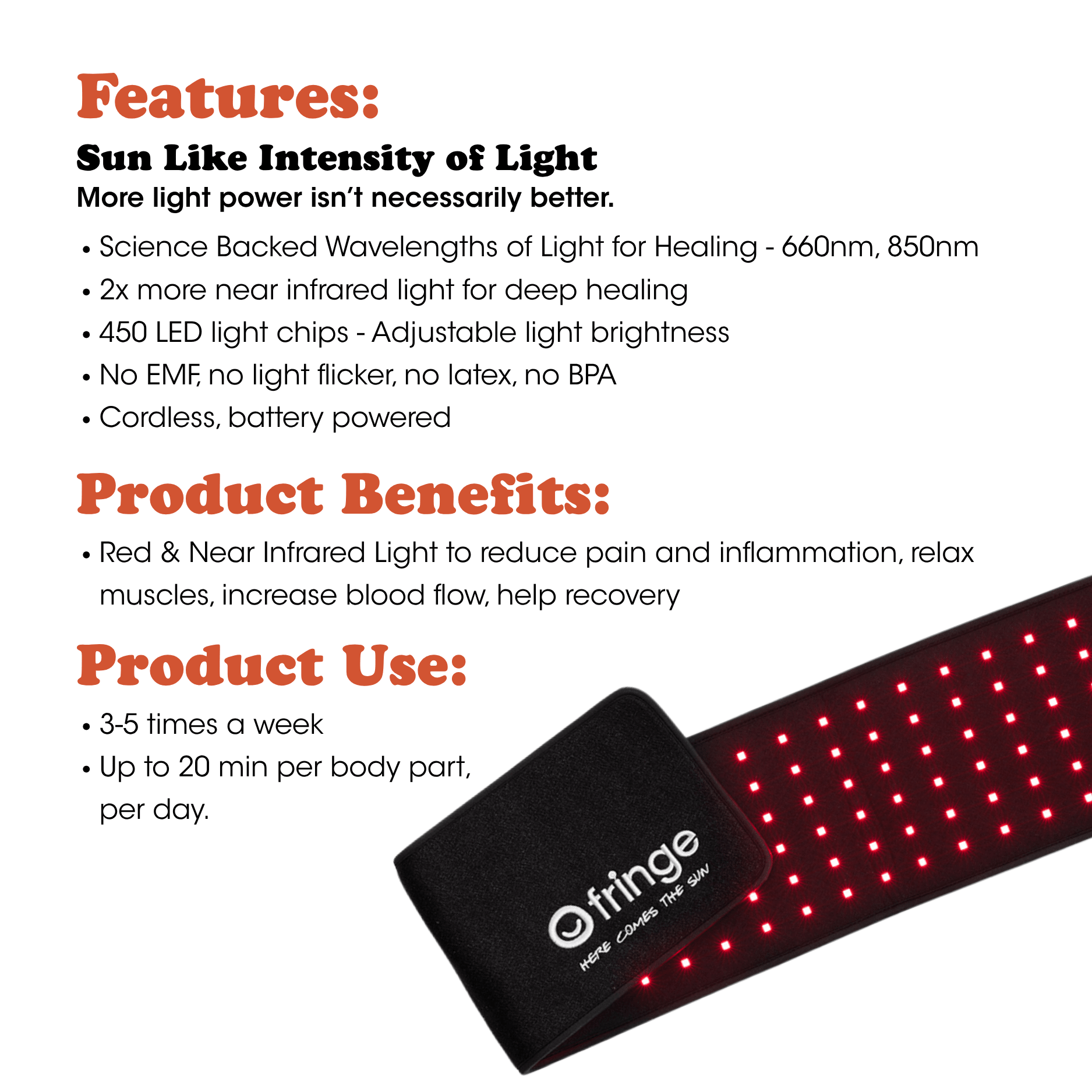 Red Light Therapy Wrap Extra Long - Fringe