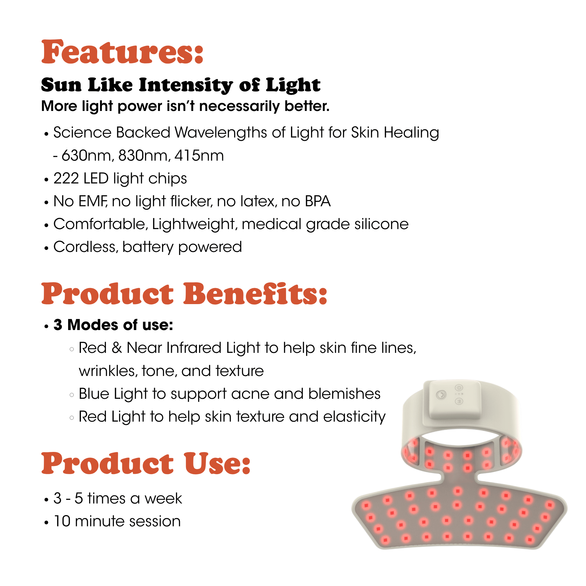 Light Therapy Neck & Chest Mask - Fringe